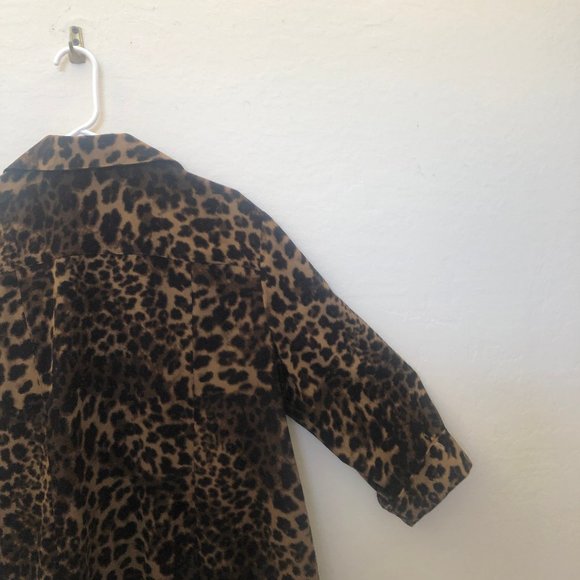 M Collection Leopard Print 3/4 Sleeve Blouse - Picture 11 of 16